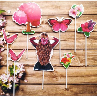 [FREESHIP❤️] Hồng - Set Cắm Giấy - Cô Gái
