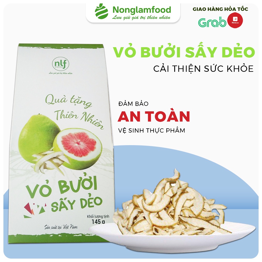 Vỏ bưởi sấy dẻo NLF 145gr,đồ ăn vặt giảm cân,bổ sung dinh dưỡng cho cơ thể,an toàn vệ sinh thực phẩm MSP51448