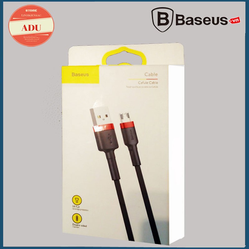 Cáp Sạc Nhanh, Siêu Bền Baseus Micro USB Đảo Chiều Chính Hãng Cho Smartphone Android Samsung/ Xiaomi/ Oppo/ Asus/ Huawei