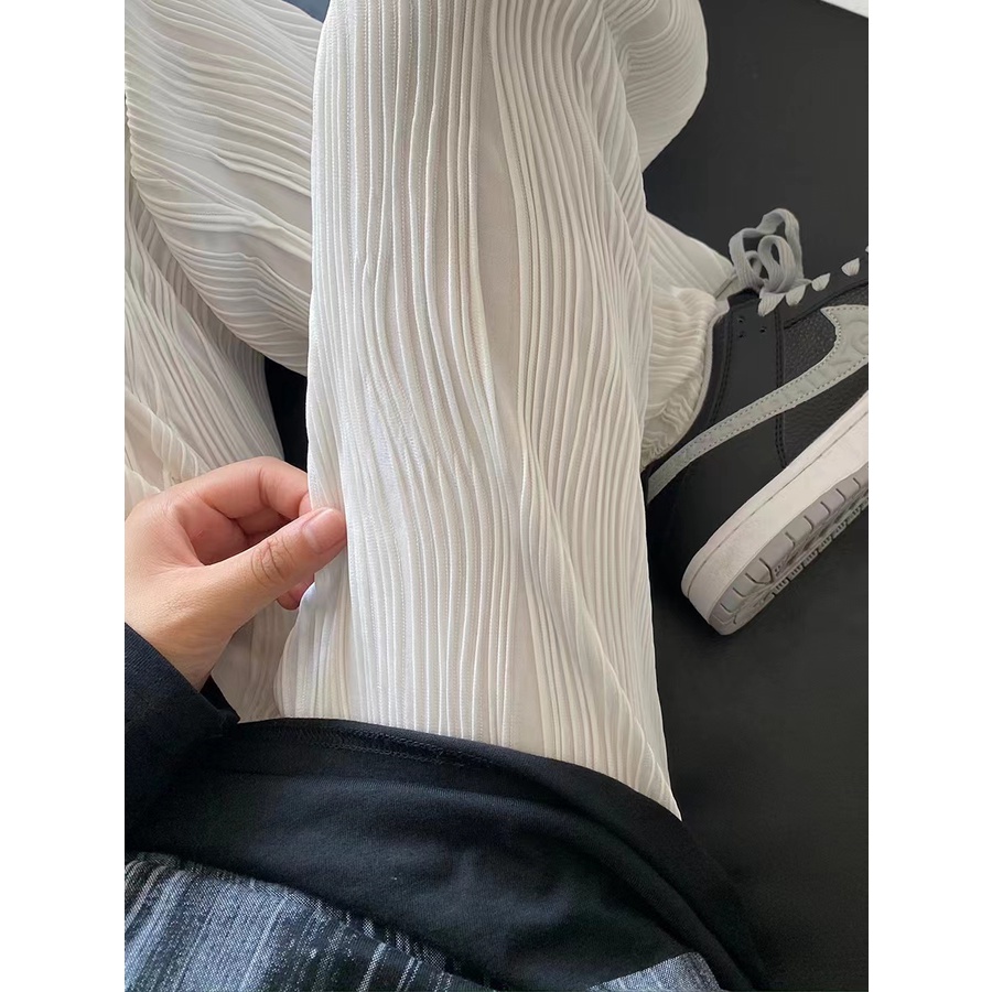 Quần Dài Ống Rộng Lưng Cao Phong Cách Hàn Quốc Thời Trang Xuân Hè Mới Cho Nữ