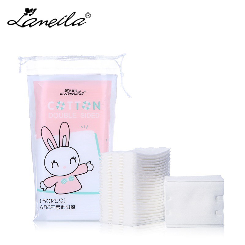 ❤️ Gói 50 Miếng Bông Tẩy Trang Laneila Cotton Double Sided
