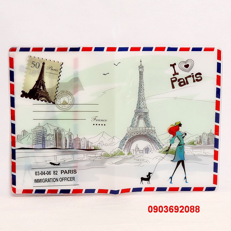 [HCM] Ví đựng hộ chiếu/ passport du lịch I Love Paris, I Love London, I Love America