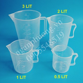 Ca đong có vạch chia , Ly đong nhựa các loại  100ML, 300ML, 500ML, 1LIT, 2LIT, 3LIT