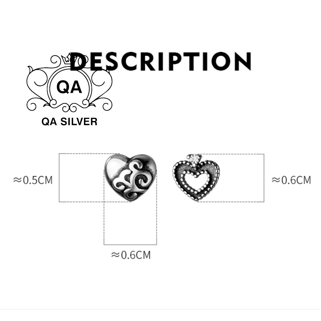 Set khuyên tai bạc 925 thiên thần trái tim S925 ANGEL Silver Earrings QA SILVER EA220505