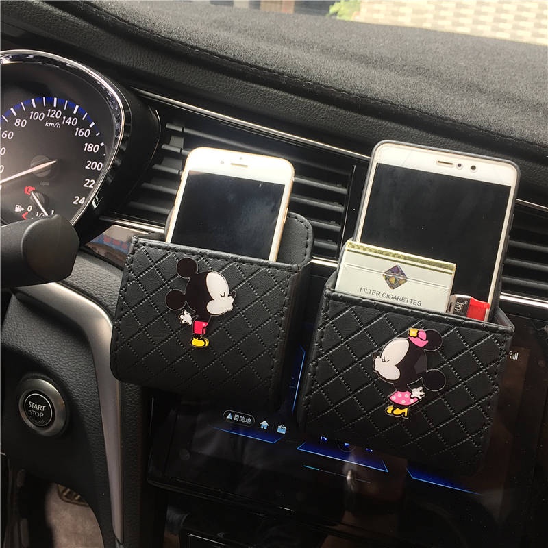 Túi Đựng Điện Thoại Treo Lỗ Thông Gió Xe Hơi In Họa Tiết Hoạt Hình Phong Cách Đường Phố