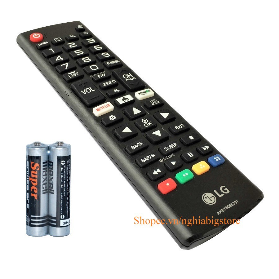 Remote Điều Khiển Smart TV LG, Internet TV LG AKB75095307 (Kèm Pin AAA Maxell)