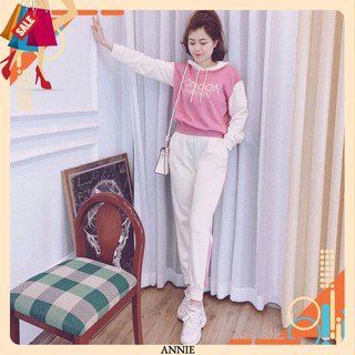 Bộ đồ thể thao nữ ⚡ hàng cao cấp ⚡ bộ thể thao nữ mũ crotop in chữ- siêu cute cho các nàng