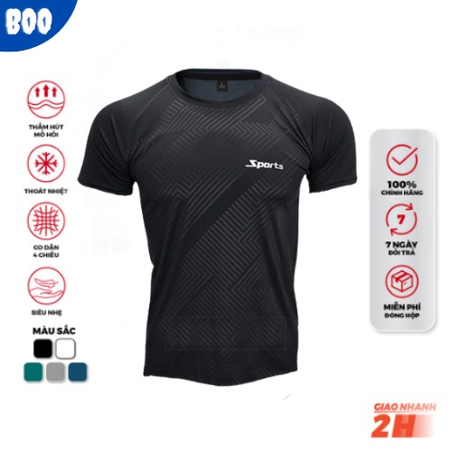 Áo Thể Thao Nam thun lạnh tập gym cổ tròn ngắn tay vải thoáng mát co giãn chuẩn form nhiều màu ATT01