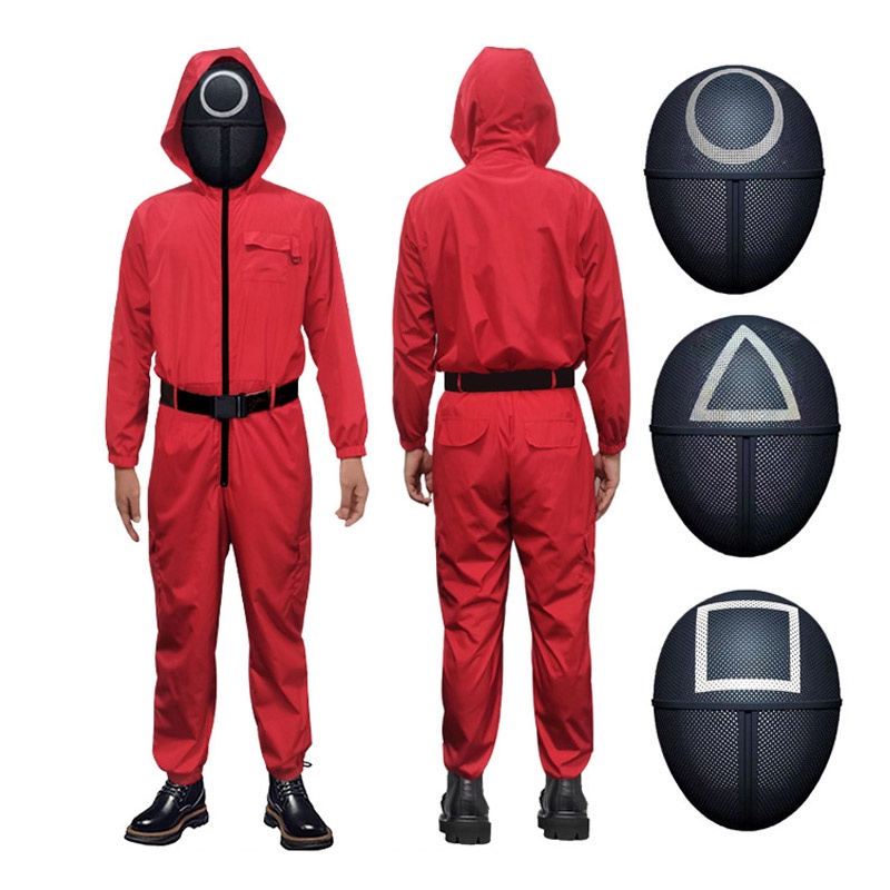 Bộ trang phục hóa trang nhân vật trong phim Squid Game có dây đai thắt lưng dành cho nam nữ dịp lễ Halloween | BigBuy360 - bigbuy360.vn