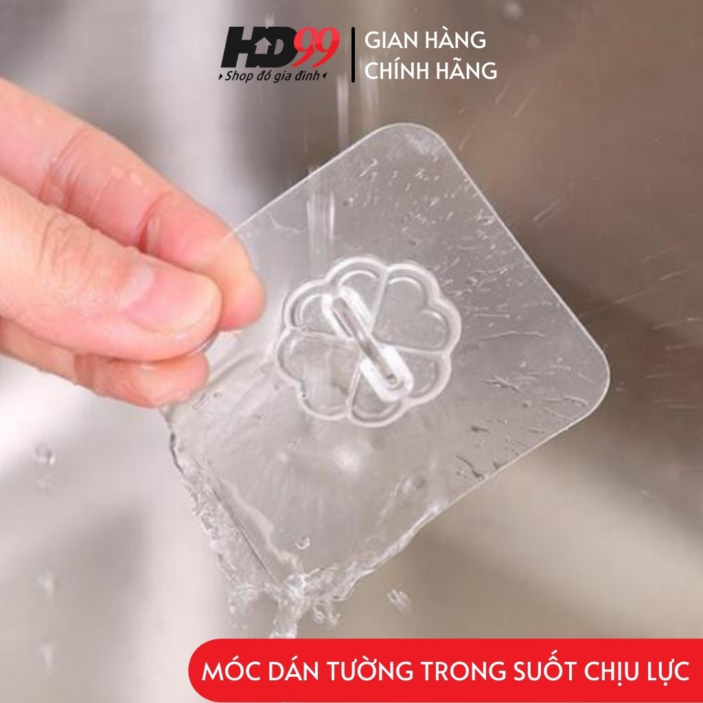 Móc Dán Tường Trong Suốt Chịu Lực Siêu Dính Siêu Bền Siêu Rẻ Kích Thước 6x6 cm [HÀNG CHÍNH HÃNG]