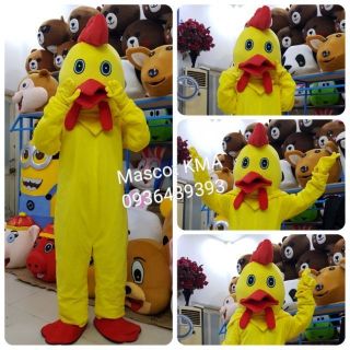 Quần áo hoá trang Mascot Gà trắng, vàng, đỏ - sinh nhật, sự kiện