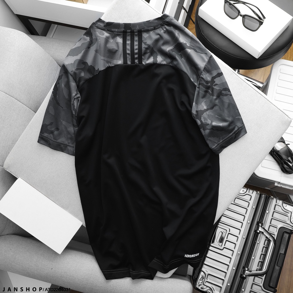 Áo Thun Thể Thao Thiết Kế 2 Tông Màu Camo Đậm Chất Cá Tính Ráp Nối Trước Sau Khoẻ Mạnh Và Năng Độ