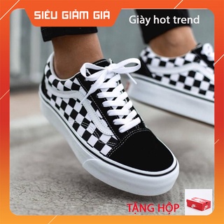 Giày thao nam nữ vans old skool caro đen trắng,giày vans caro thời trang giá rẻ