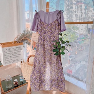 Set áo yếm hoa 🌼 tím mông mơ eeeyyyy 😝