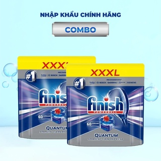 Combo chất tẩy rửa: Combo 2 túi Finish Quantum 60 viên