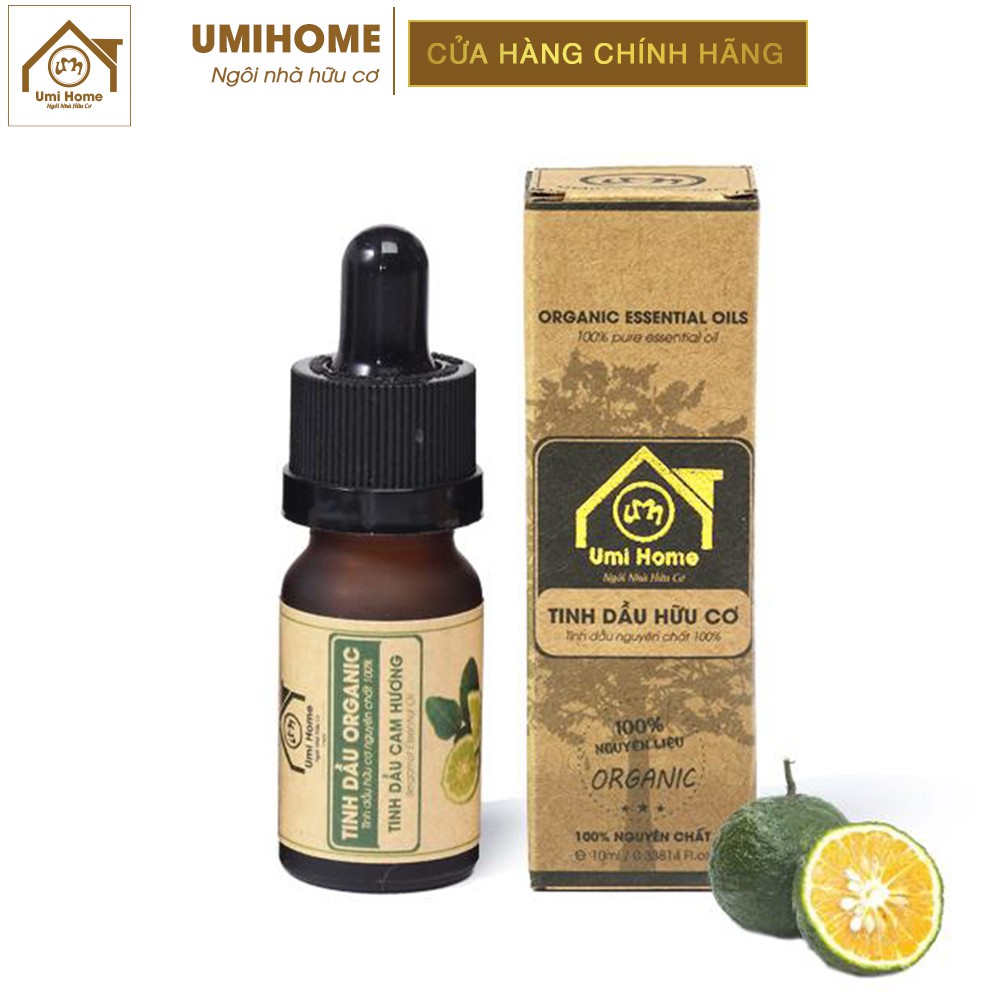 Combo 3 lọai tinh dầu UMIHOME gồm Chanh Lime, Cam Hương, Quýt  (10mlx3) hữu cơ nguyên chất