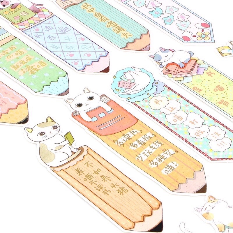 Set 30 Bookmark đánh dấu trang hình con mèo cute