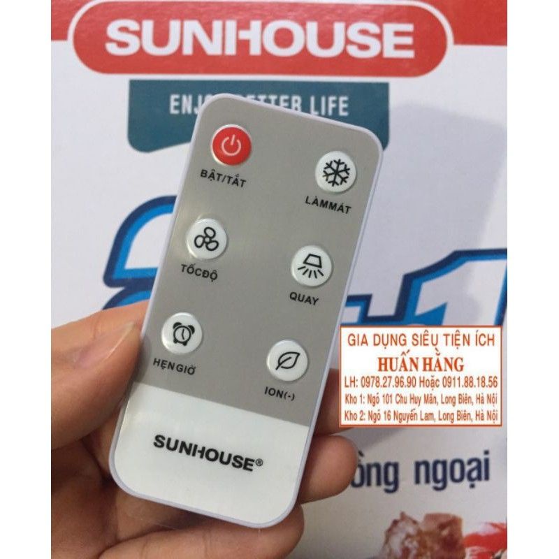 REMOTE, ĐIỀU KHIỂN TỪ XA, BÁNH XE, NÚT BỊT NƯỚC QUẠT ĐIỀU HOÀ SUNHOUSE SHD7717 SHD 7717