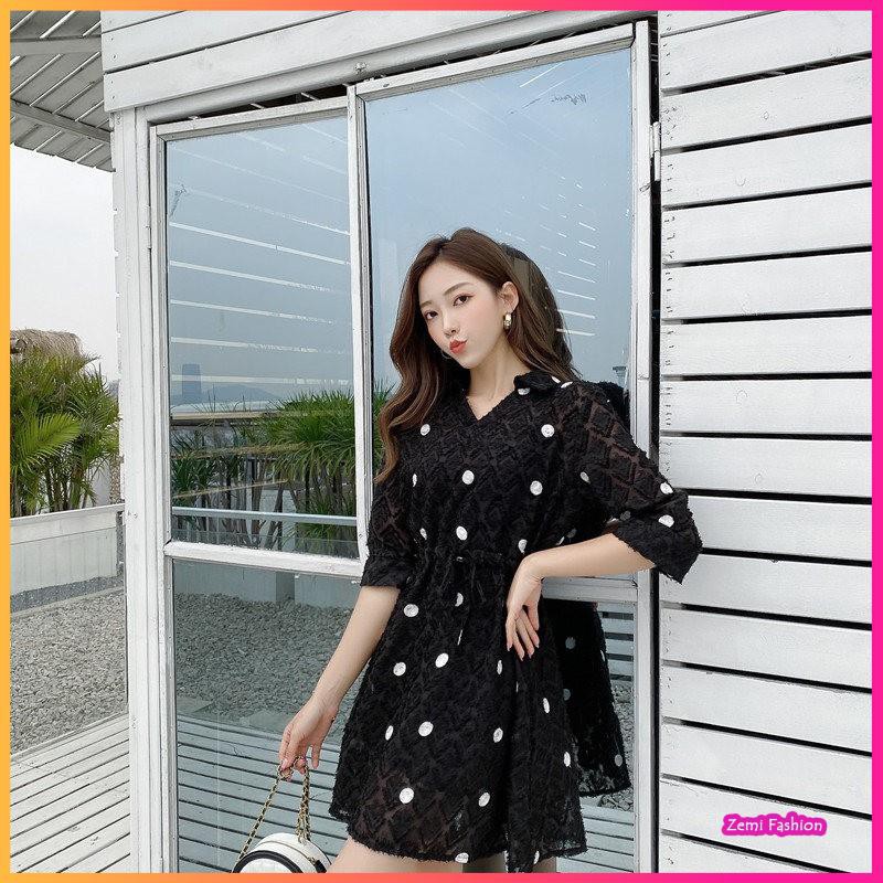 Đầm Chữ A, Đầm Váy Dáng Dài Công Sở Họa Tiết Chấm Bi Xòe Điệu Nữ Tính | BigBuy360 - bigbuy360.vn