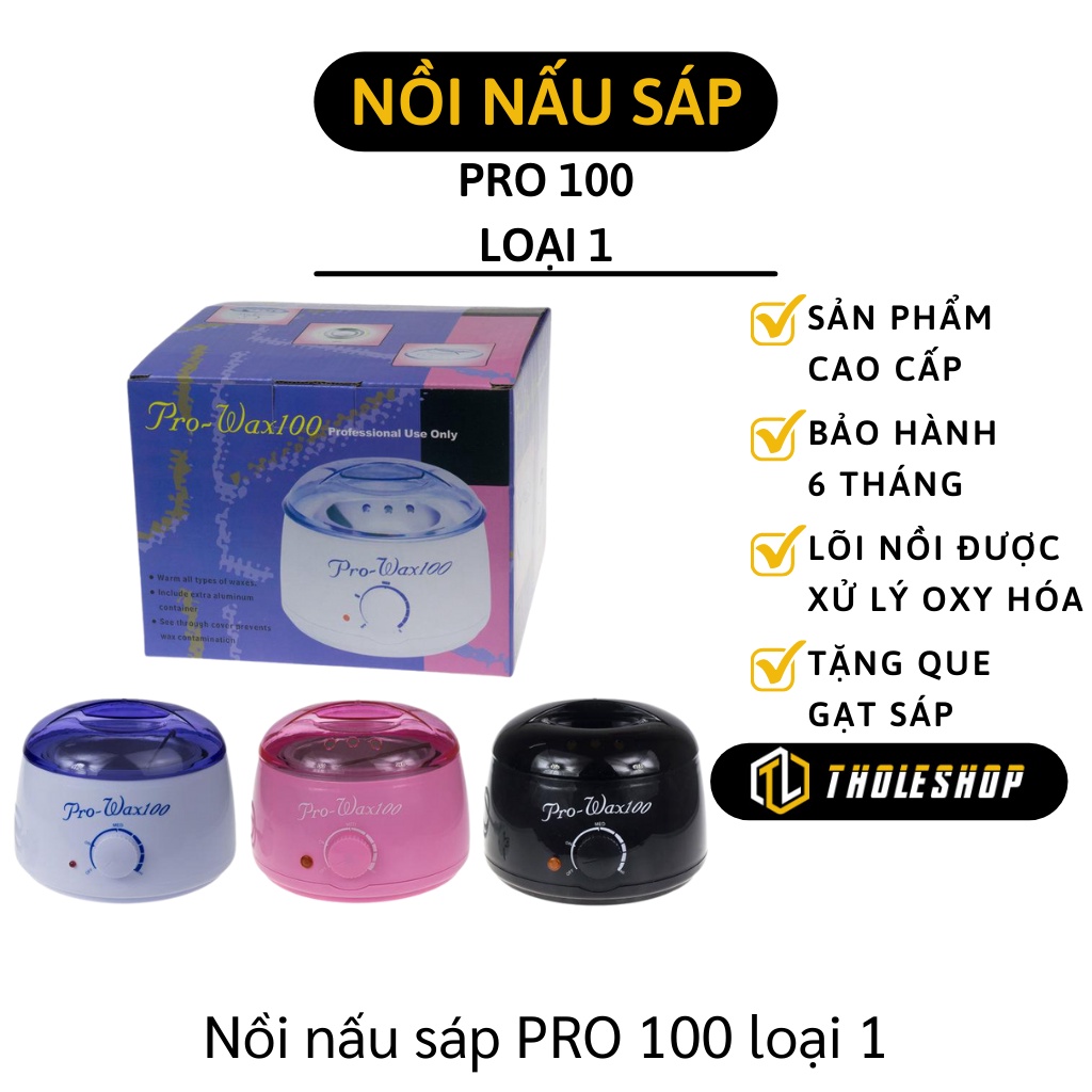 Nồi nấu sáp nóng chảy TẶNG QUE GỖ  Nồi đun sáp wax lông Pro-wax100 Pro 200 loại 1 dây đồng ổ cắm lớn 8582