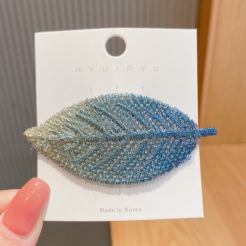 Kẹp Tóc Hình Chiếc Lá Xinh Xắn Phong Cách Hàn Quốc