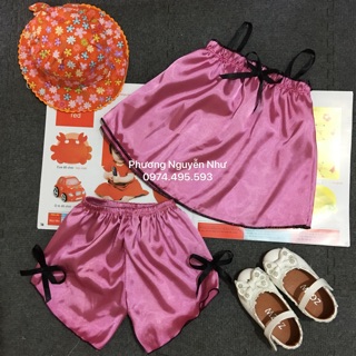 bộ phi lụa size 8-22kg bé gái
