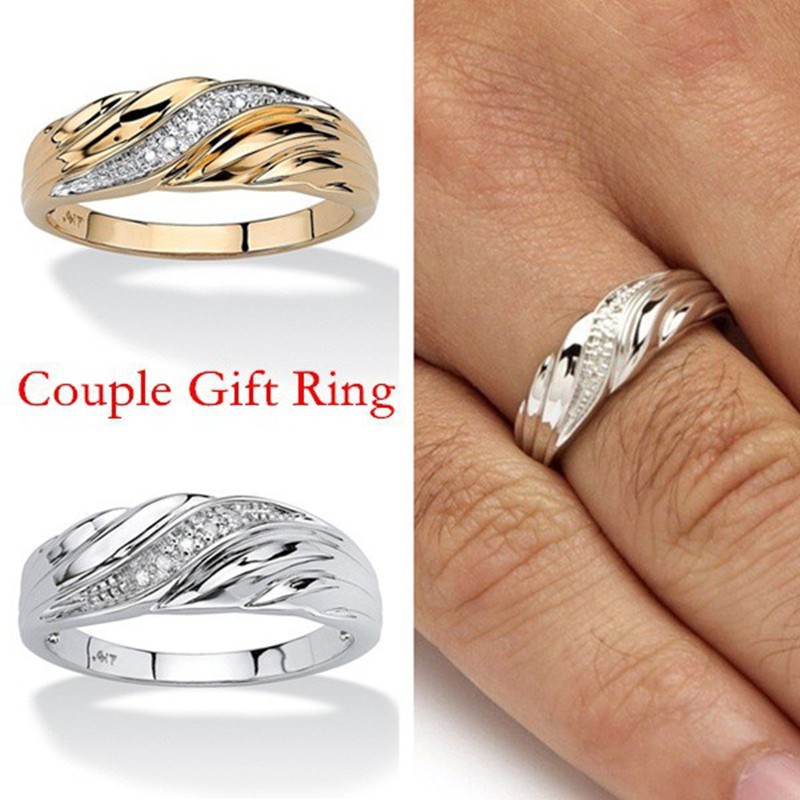 Nhẫn đính hôn kim cương mạ vàng 18k thời trang dành cho nữ Kích thước 5-12