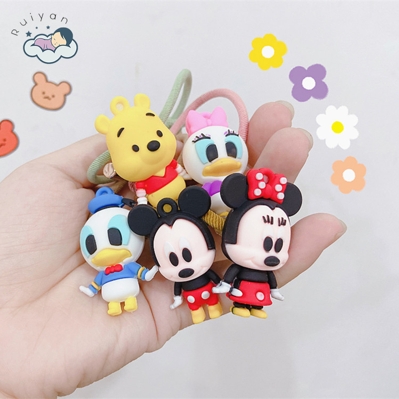 Dây Buộc Tóc Trang Trí Hình Búp Bê 3D Dễ Thương Cho Bé Gái