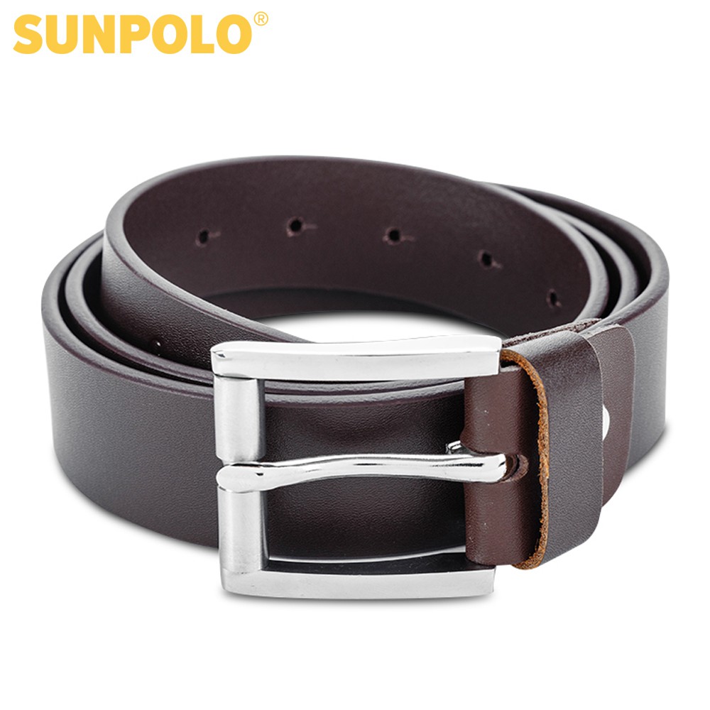 Thắt lưng nam da bò SUNPOLO Đen Nâu - BS03DN
