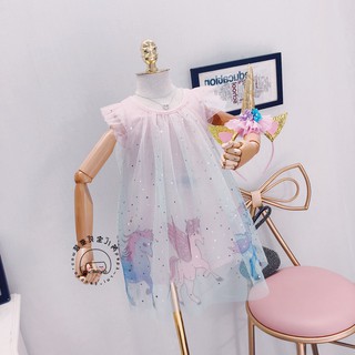 [HÀNG ORDER] Đầm công chúa kỳ lân kèm cài tóc D132