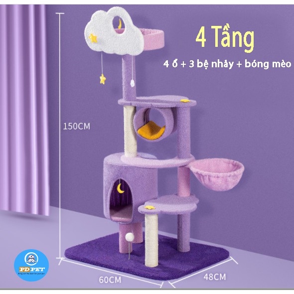 Nhà cây cào móng cho mèo cattree giá tốt, đồ chơi cho mèo boss siêu đáng yêu