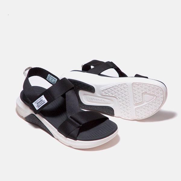 Sandals Shondo F7 Racing đế trắng phối đen quai đen F7R0010