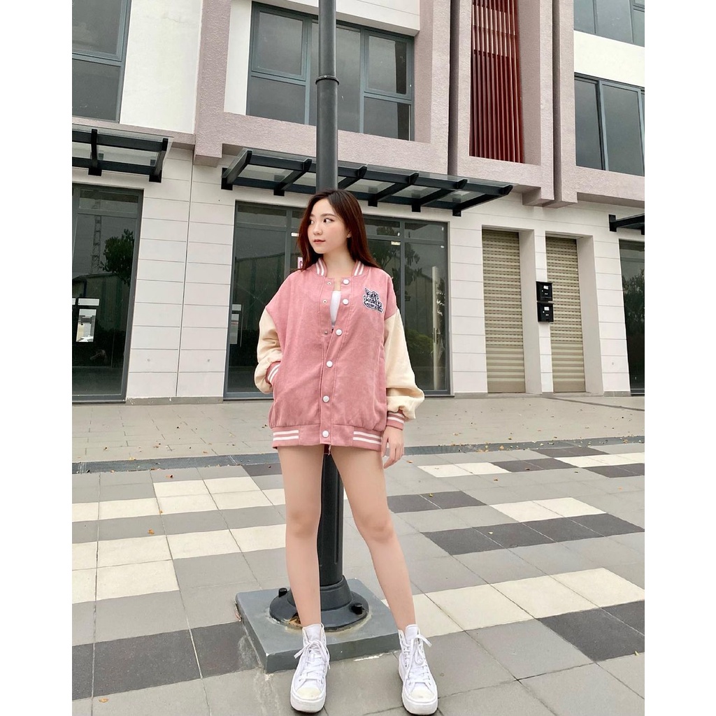 Áo khoác bomber varsity nam nữ ROCK THE WORLD 2 lớp Ulzzang Unisex | chống nắng | form rộng - Gooan