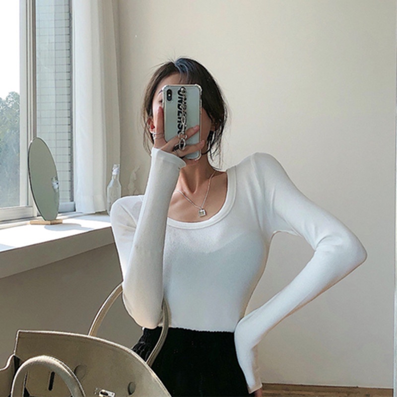 NRVP Áo Thun Nữ Dài Tay Dáng Rộng Thời Trang Hàn Quốc