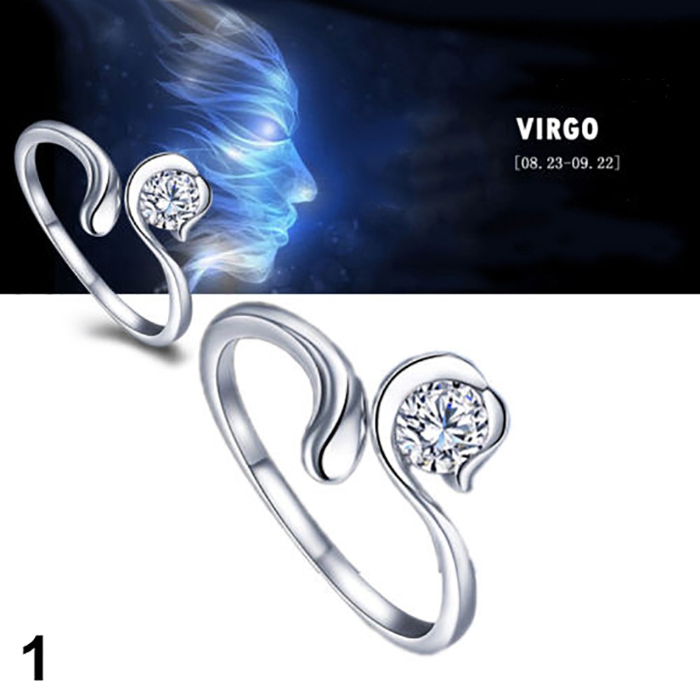 Nhẫn Mở Mạ Bạc Khắc Hình Chòm Sao Thời Trang Cho Nam Nữ