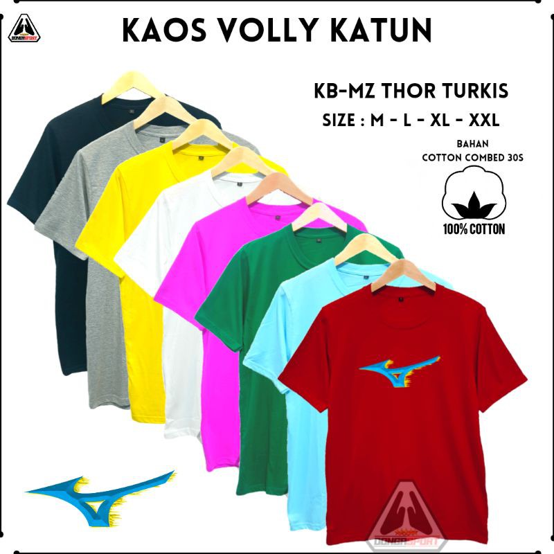 Áo Thun Cotton In Hình Cầu Thủ Bóng Chuyền Volly 30s Mizuno