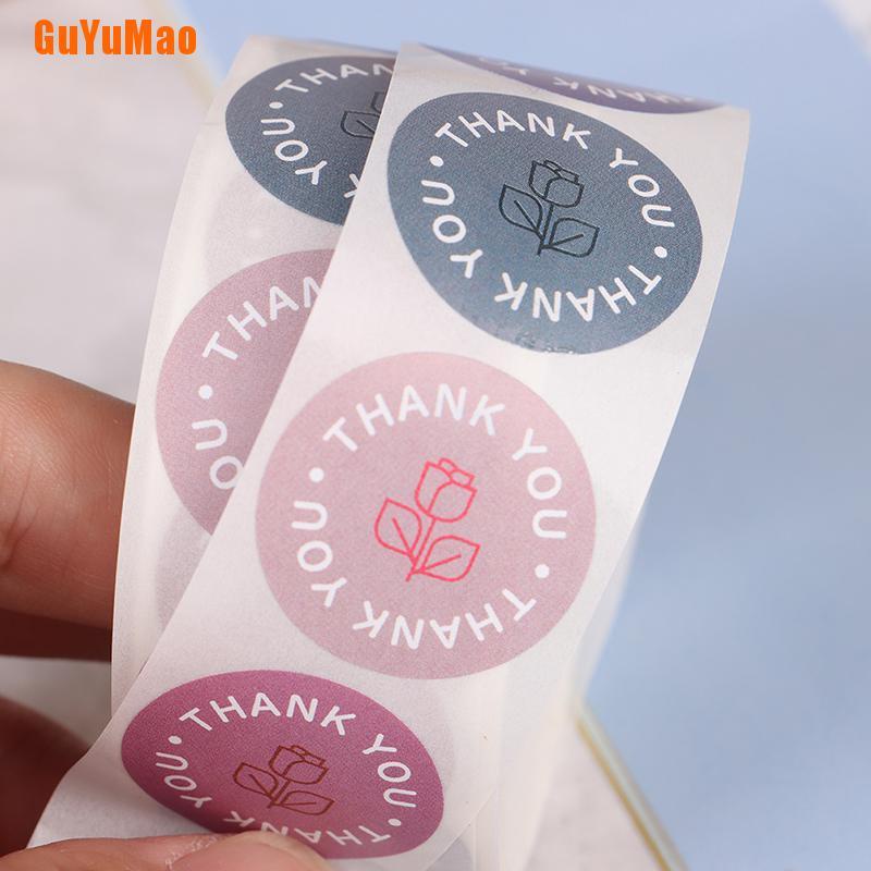 Cuộn 500 Nhãn Dán Hình Hoa Cảm Ơn Trang Trí Sổ Tay