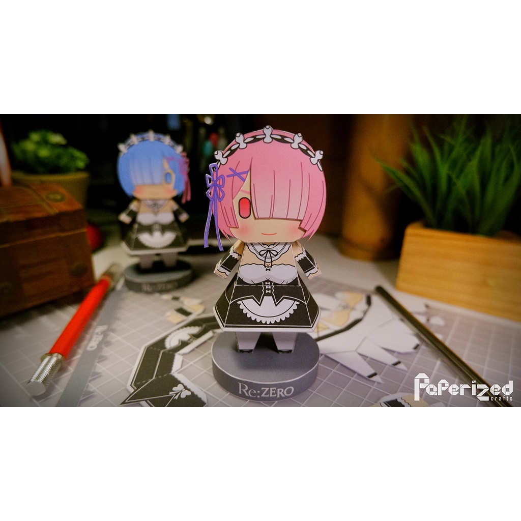 Mô hình giấy Rem Ram Chibi Anime Re:Zero OS25