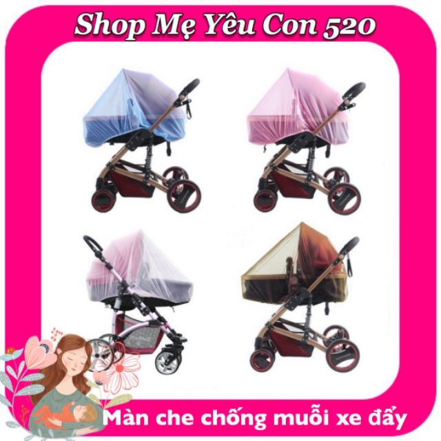 Màn che xe đẩy chống muỗi cho bé loại bo chun