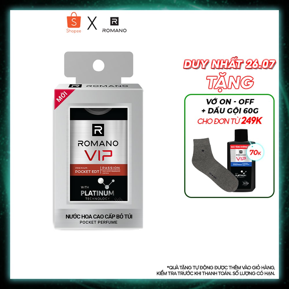 [MỚI] Nước hoa bỏ túi cao cấp Romano Vip 18ml Passion