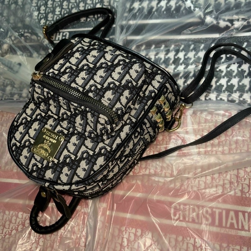 Balo mini chất liệu vải dù hoạ tiết chữ siêu đẹp