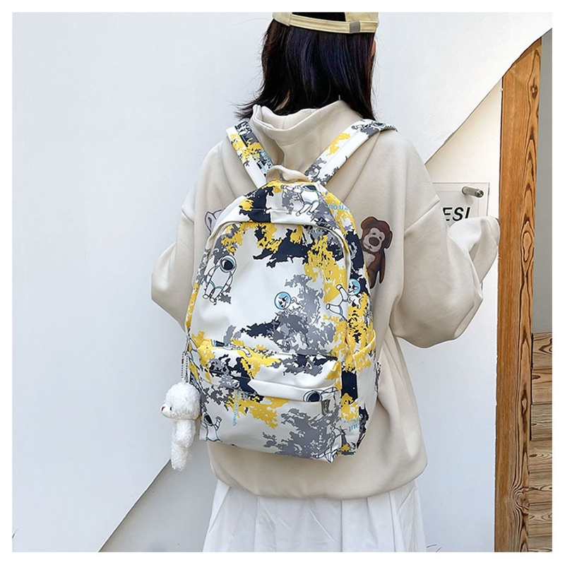 Ba lô đi học YADOU in họa tiết graffiti phong cách Hàn Quốc thời trang