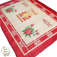 Chiếu cói in hoa chải ăn cơm, chải giường loại trung kt 1m6x2m