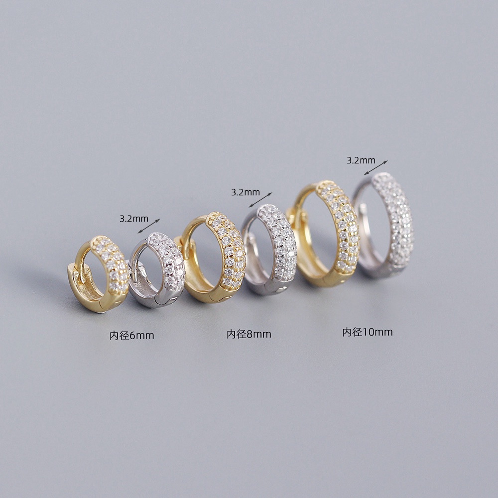 Bông Tai Mạ Bạc 925 Đính Đá Zircon Thời Trang Cho Nam Nữ