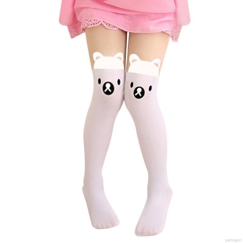 Vớ cotton giữ ấm họa tiết hoạt hình xinh xắn cho bé gái