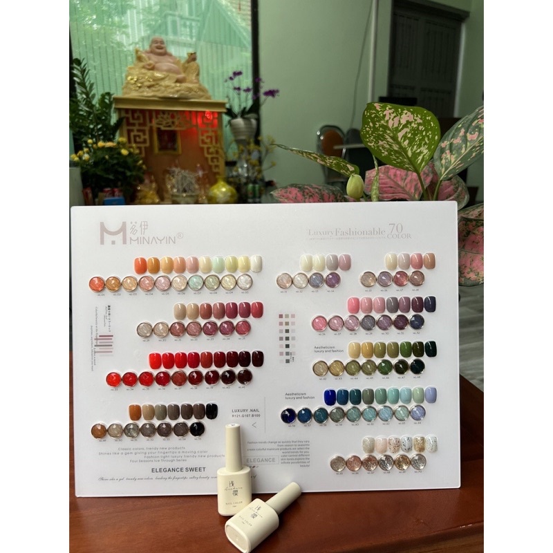 Sét Sơn Gel 70 Màu Minayin Hàn Quốc , Base,top