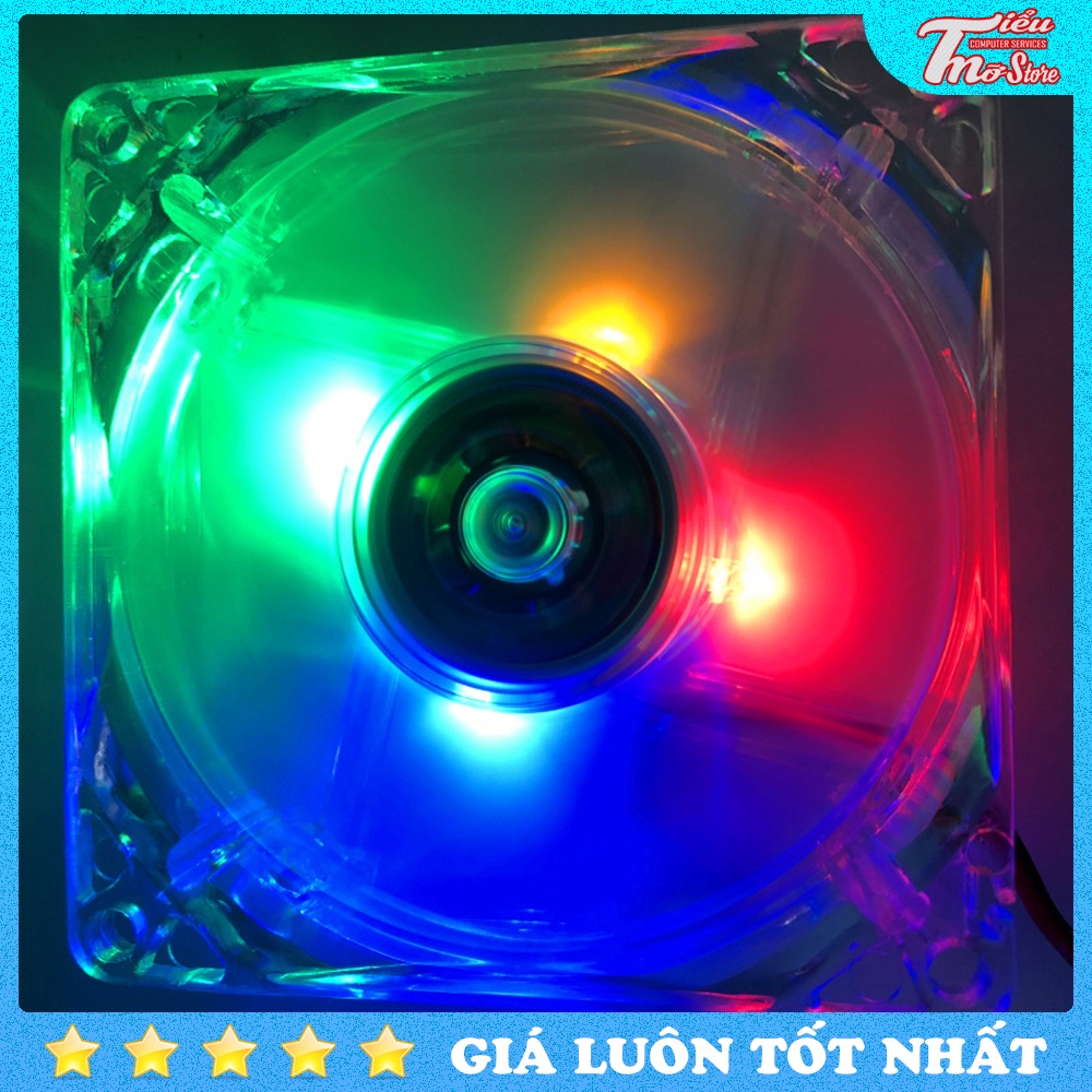 Quạt Led 4 màu 8cm - 12 cm - Fan case led 8cm - 12cm + Kèm ốc