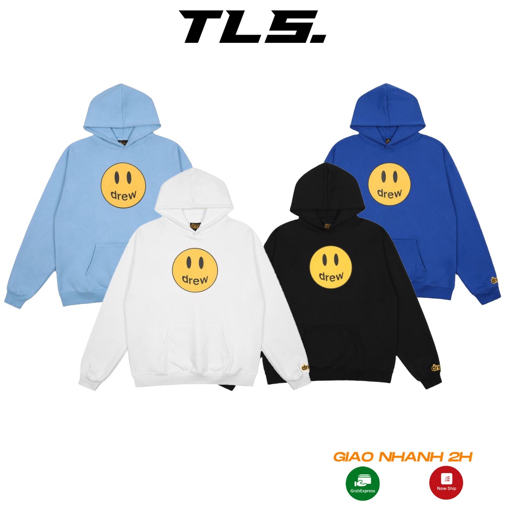 Áo hoodie DREW HOUSE mặt cười unisex dài tay chất liệu Nỉ Bông