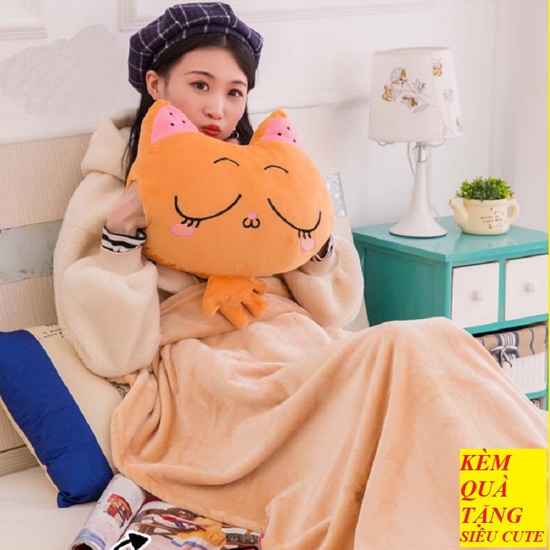 Chăn gối văn phòng 3 trong 1 hình thú mèo con (CVP07)