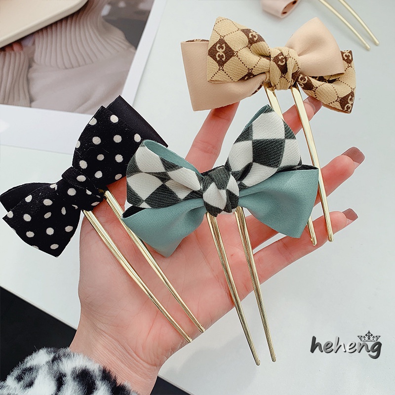 Trâm Cài Tóc Chữ U Đính Nơ Đơn Giản Thời Trang Cho Cô Dâu